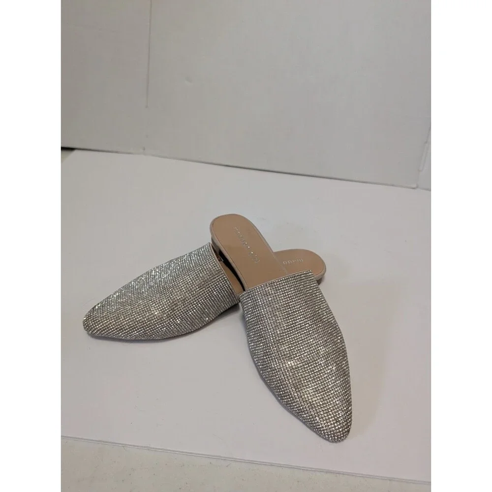 Steve Madden Girl Rhinestone Silver Mule/Clog US 8.5. M